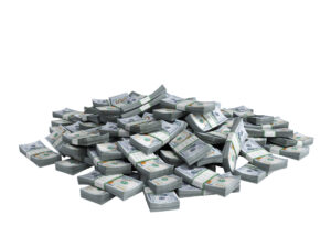 A pile of cash in US dollars.